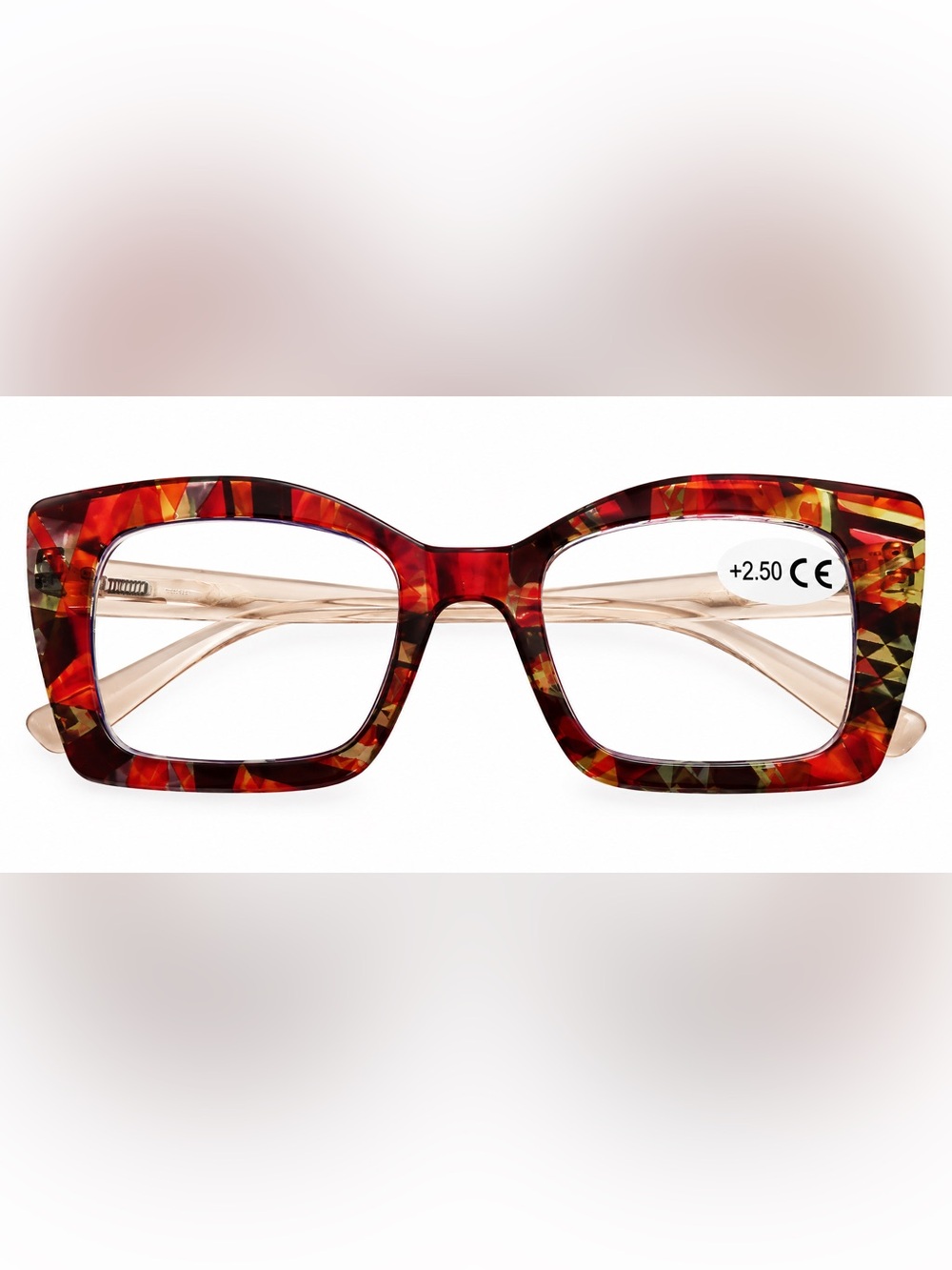 Tortoiseshell Red Square Women's Eyeglass Frames